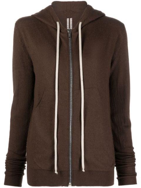 zip-up cashmere hoodie by RICK OWENS