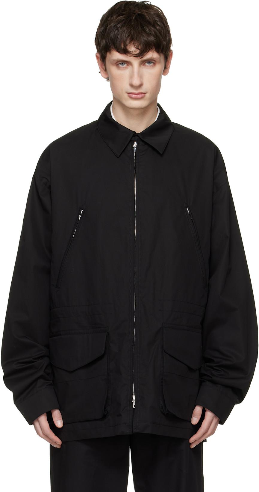 Black Cotton Field Jacket by RIER