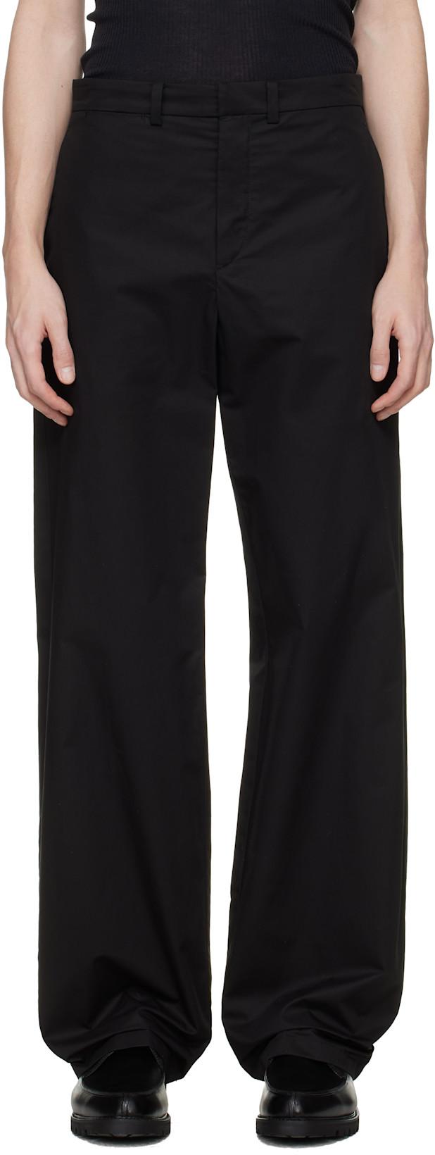 Black Cotton Trousers by RIER