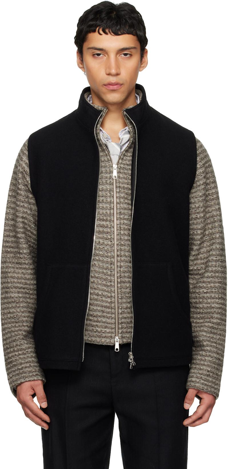 Black Fleece Full Zip Vest by RIER