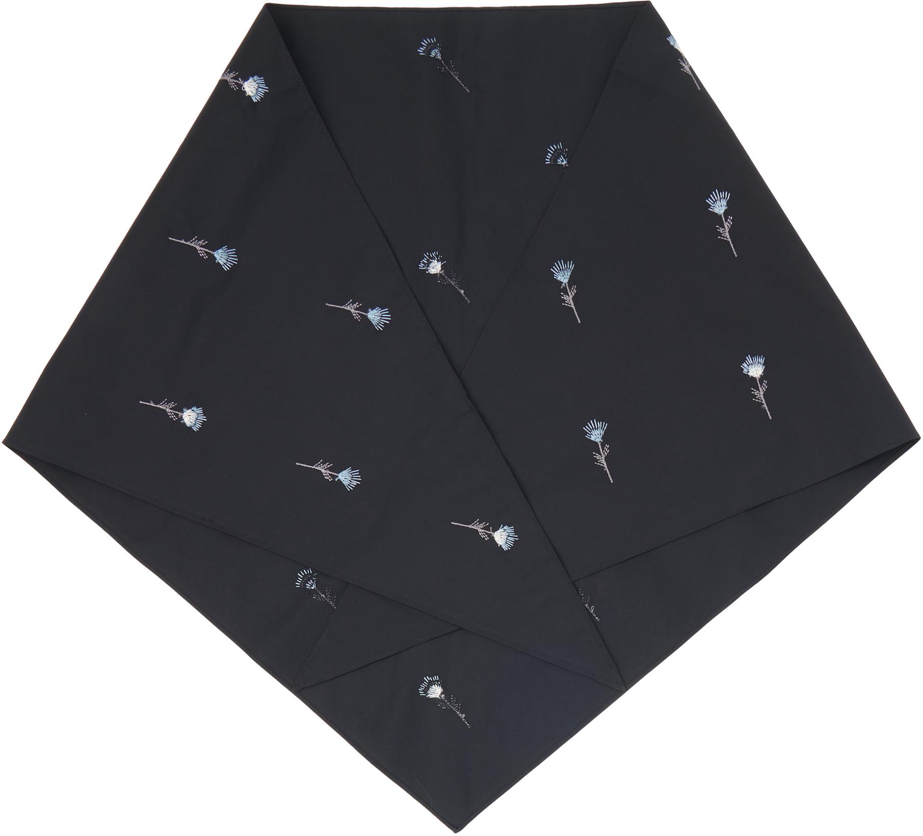 Black Pop Flowers Scarf by RIER