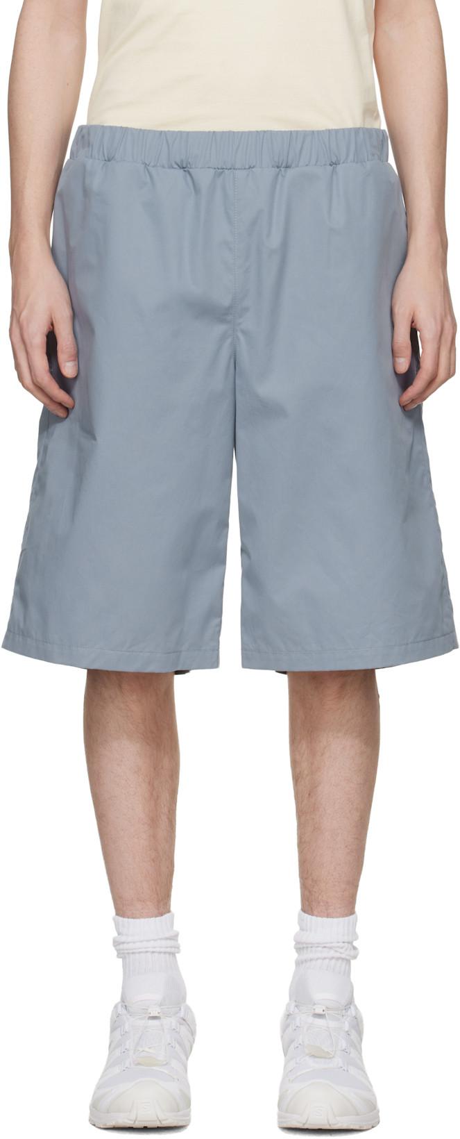 Blue Bermuda Cotton Shorts by RIER
