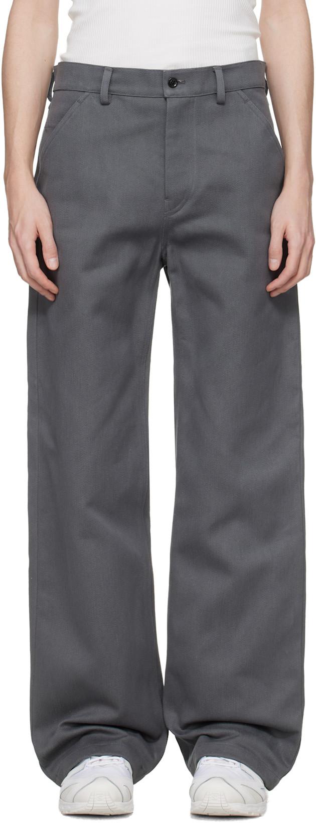 Gray Antique Gabardine Trousers by RIER