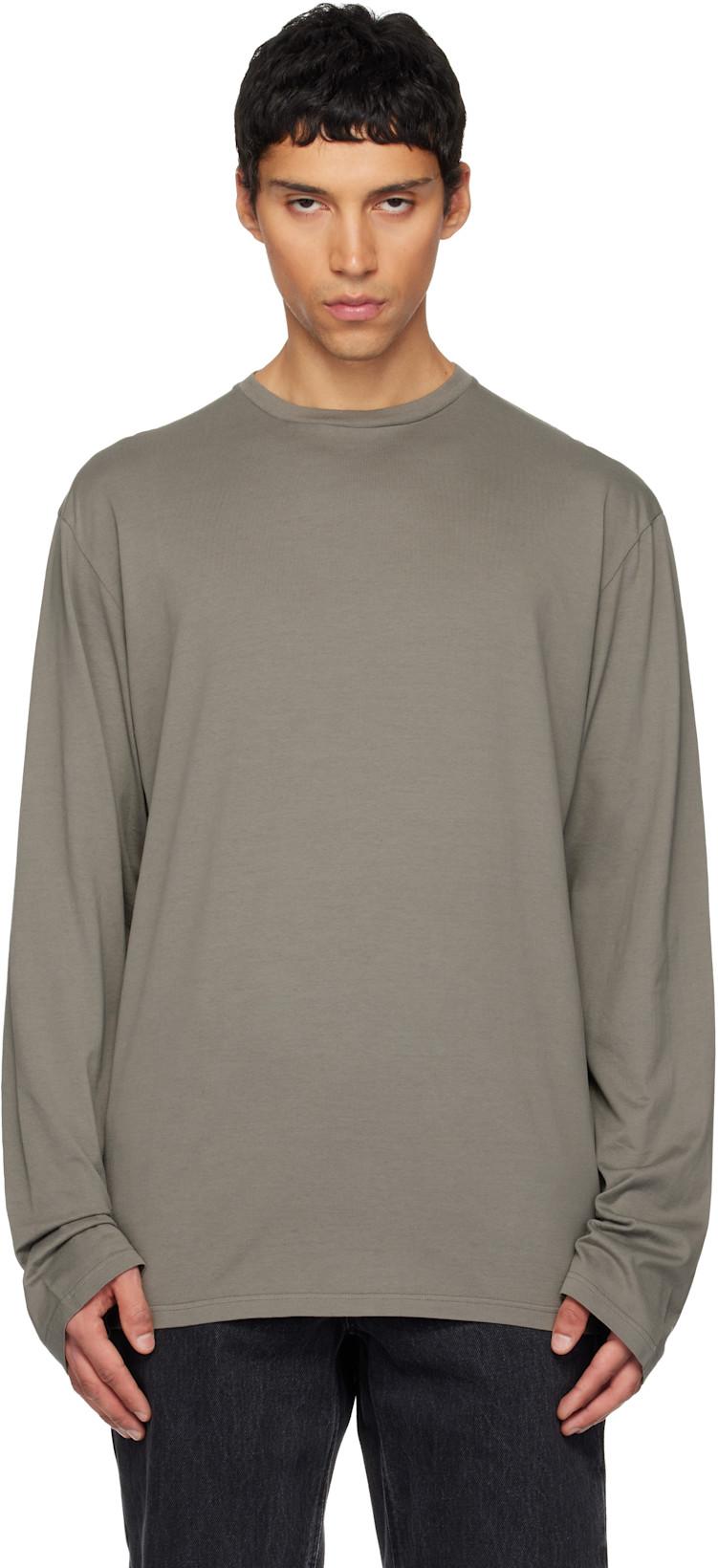 Gray Roundneck Jersey Cotton T-shirt by RIER