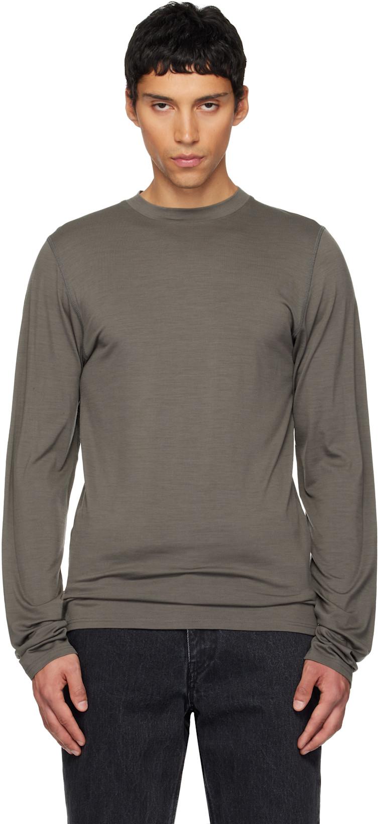 Gray Roundneck Jersey Wool T-shirt by RIER
