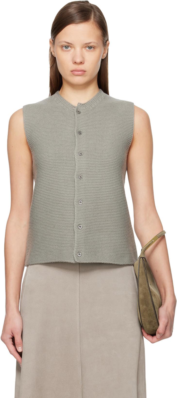 Gray Tyrolean Gilet Cardigan by RIER