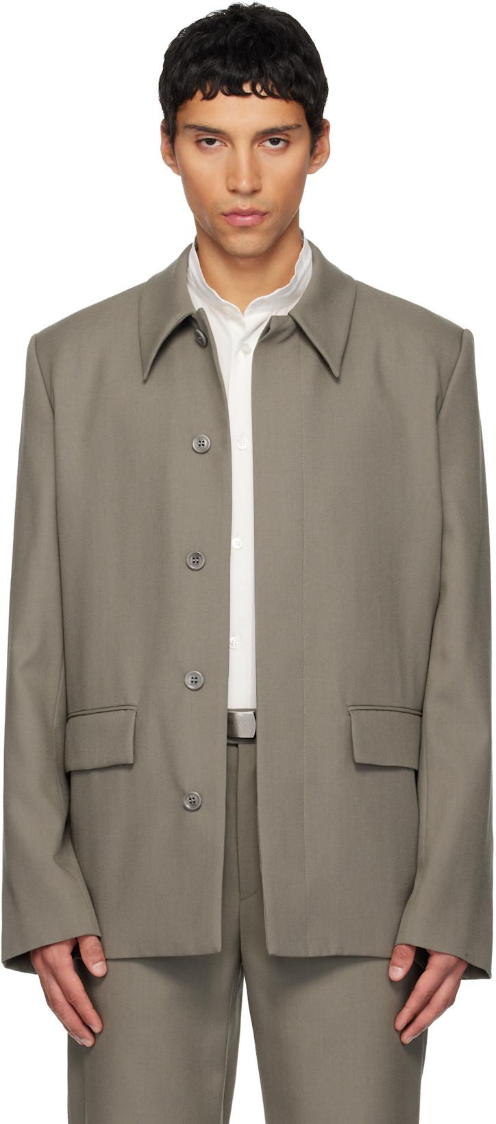 Gray Wool Jacket by RIER