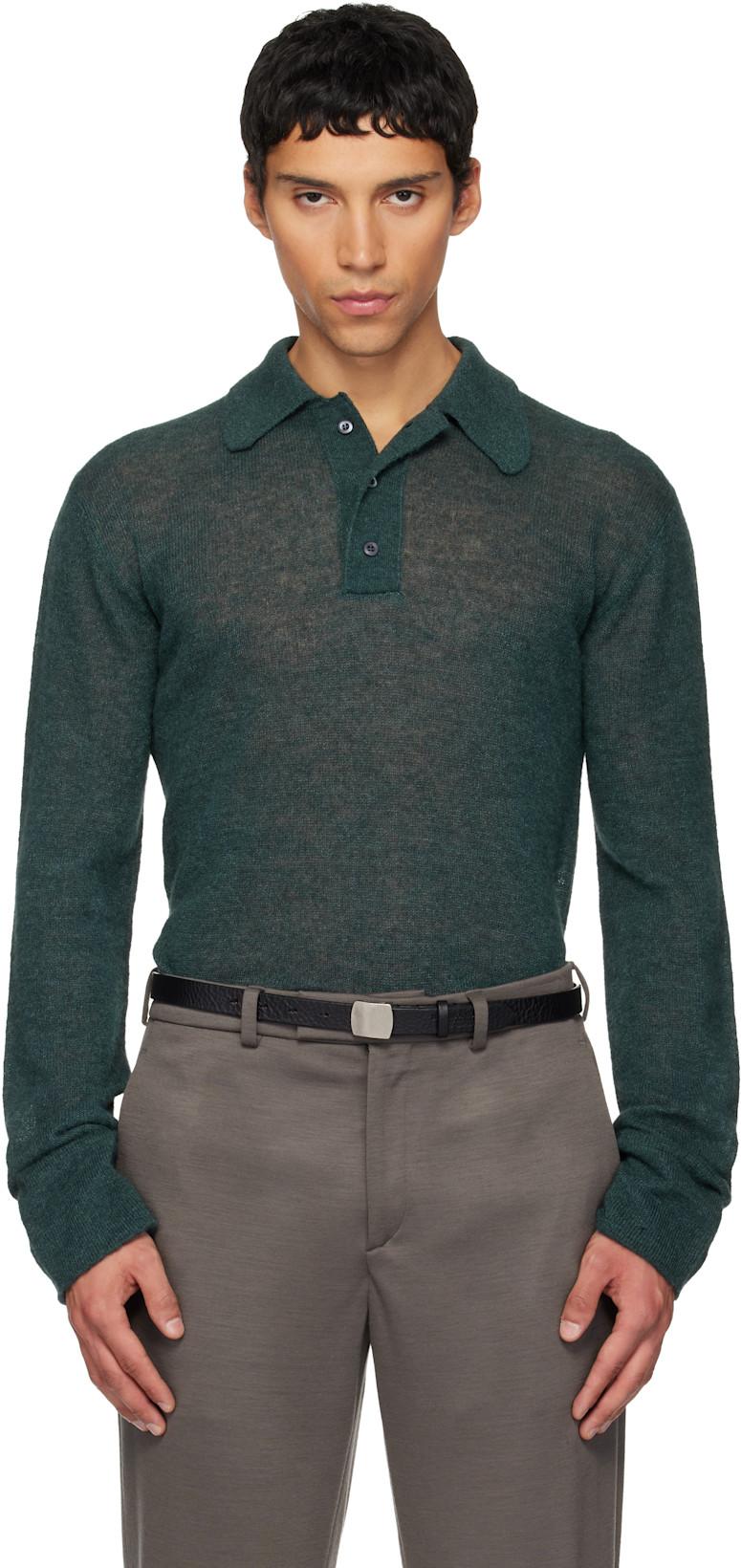 Green Alpaca & Silk Polo by RIER