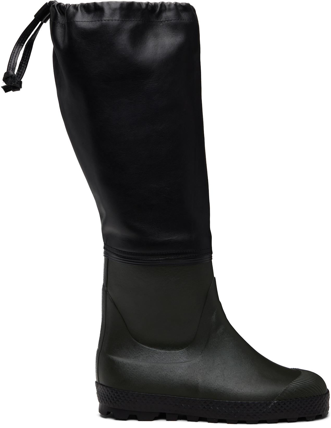 Green & Black Farmer Rain Boots by RIER