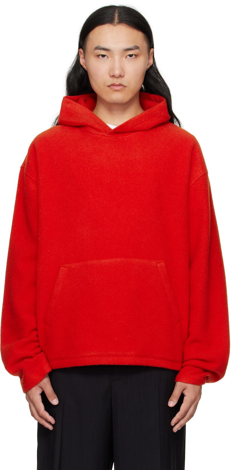Orange Fleece Hoodie by RIER