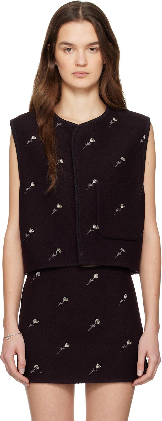 Purple Walker Flowers Vest by RIER