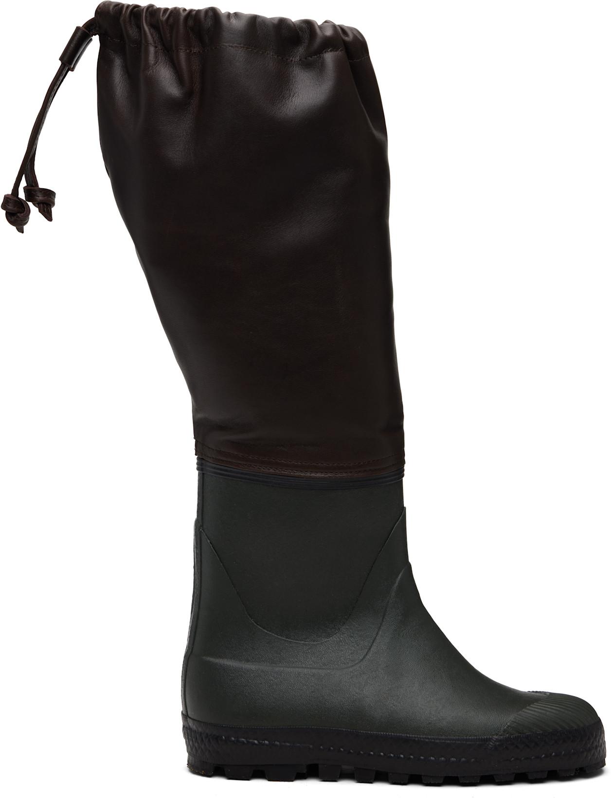 SSENSE Exclusive Brown Farmer Rain Boots by RIER