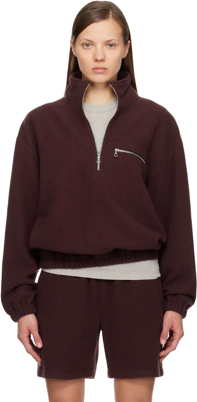 SSENSE Exclusive Burgundy Fleece Jacket by RIER
