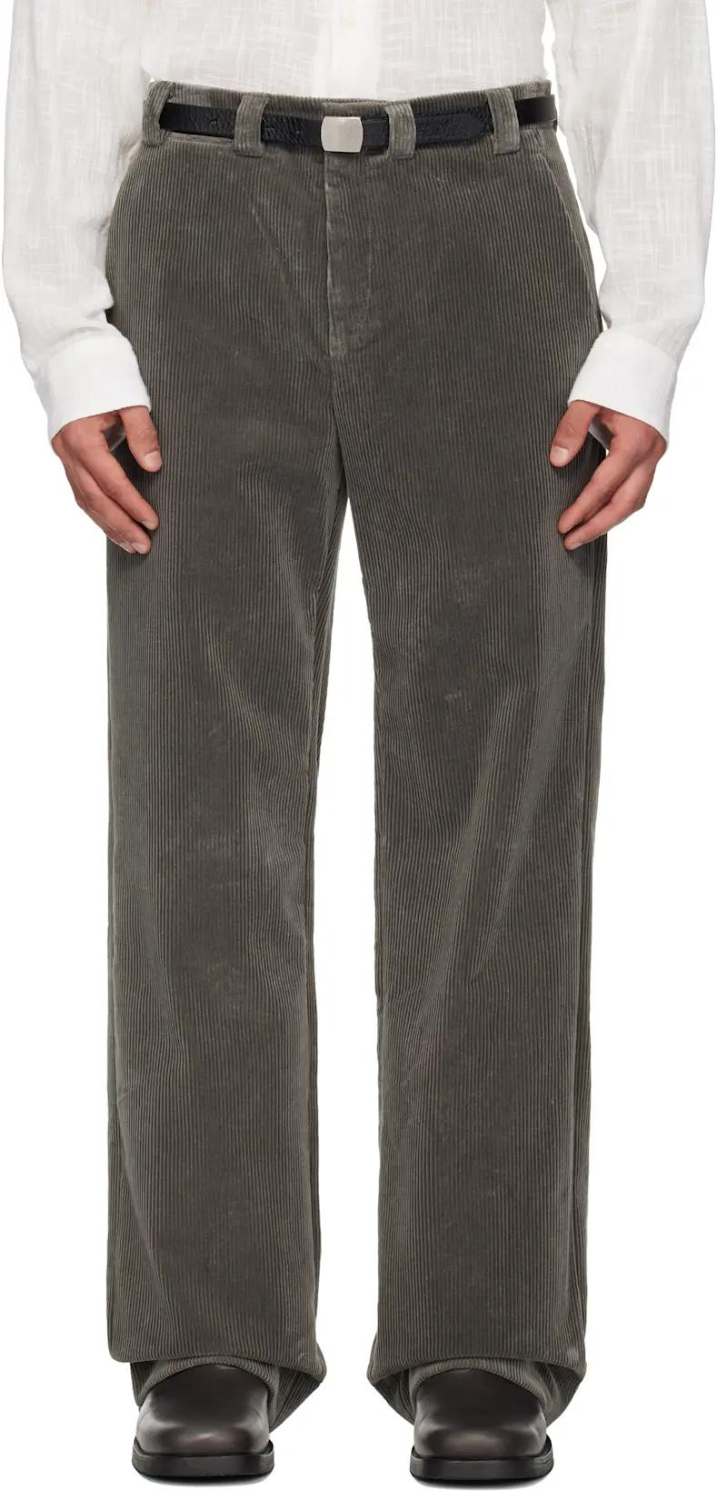 SSENSE Exclusive Gray Corduroy Trousers by RIER