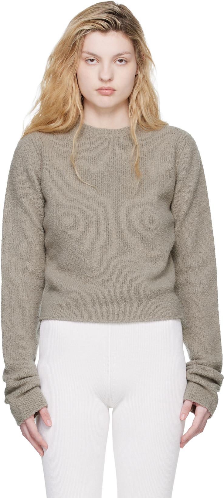 Taupe Wool Boucle Sweater by RIER