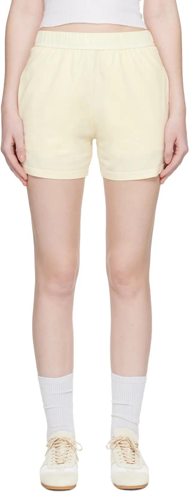 Yellow Jersey Cotton Shorts by RIER