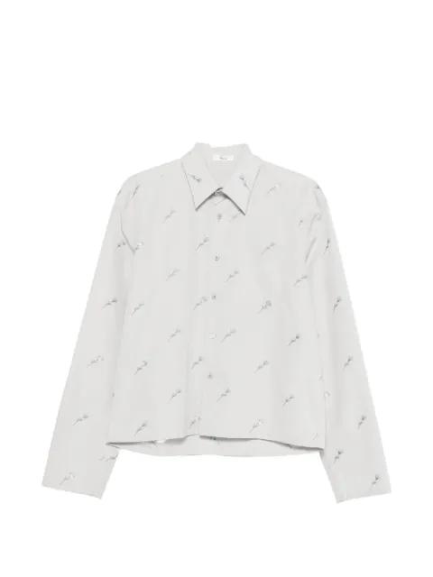 floral-embroidered button-fastening shirt by RIER