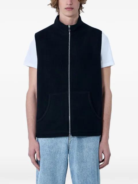 high-neck zip-up wool vest by RIER