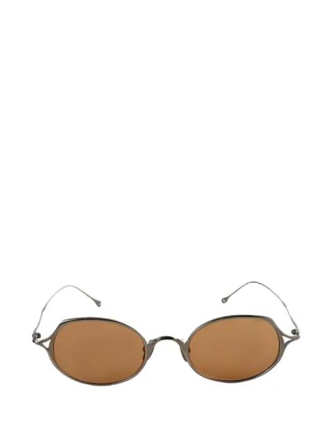 polished titanium oval-frame sunglasses by RIGARDS