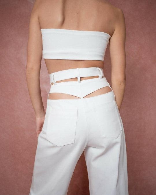 White Cutout Pants Regular priceSale price by RIGASH