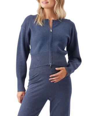 Delta Zip Through Knit Sweater by RIPE MATERNITY