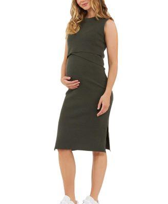 Layered Knit Nursing Dress by RIPE MATERNITY