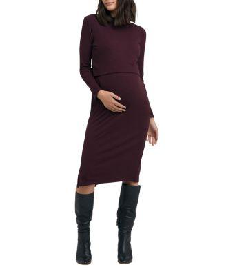 Ruby Rib Nursing Midi Dress by RIPE MATERNITY