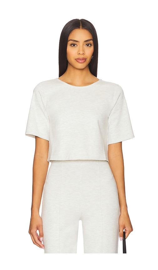 Ripley Rader Ponte Knit Short Sleeve Top in Light Grey by RIPLEY RADER