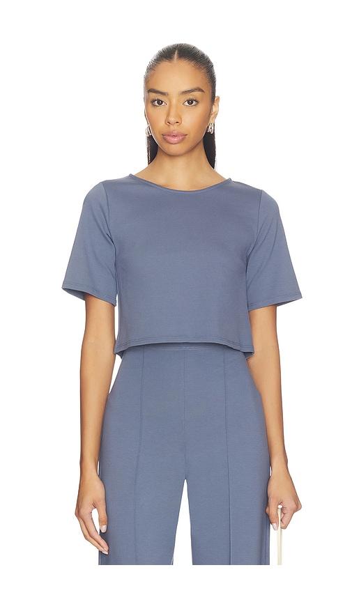 Ripley Rader Ponte Knit Short Sleeve Top in Slate by RIPLEY RADER