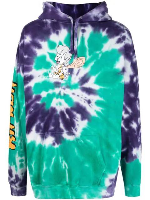 spiral tie dye-print cotton hoodie by RIPNDIP