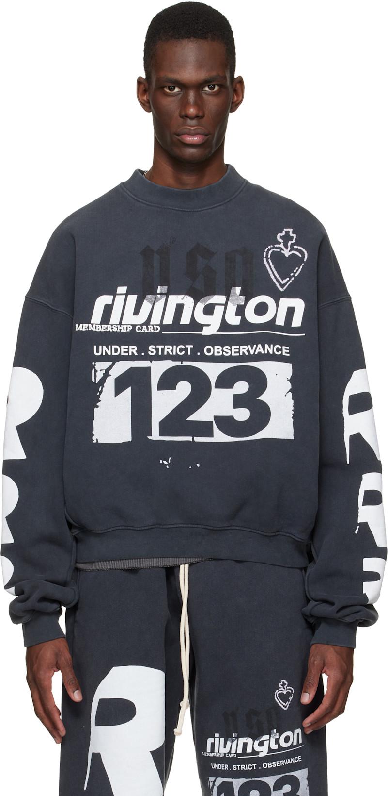Black Membership USO Crewneck Sweatshirt by RIVINGTON ROI REBIS
