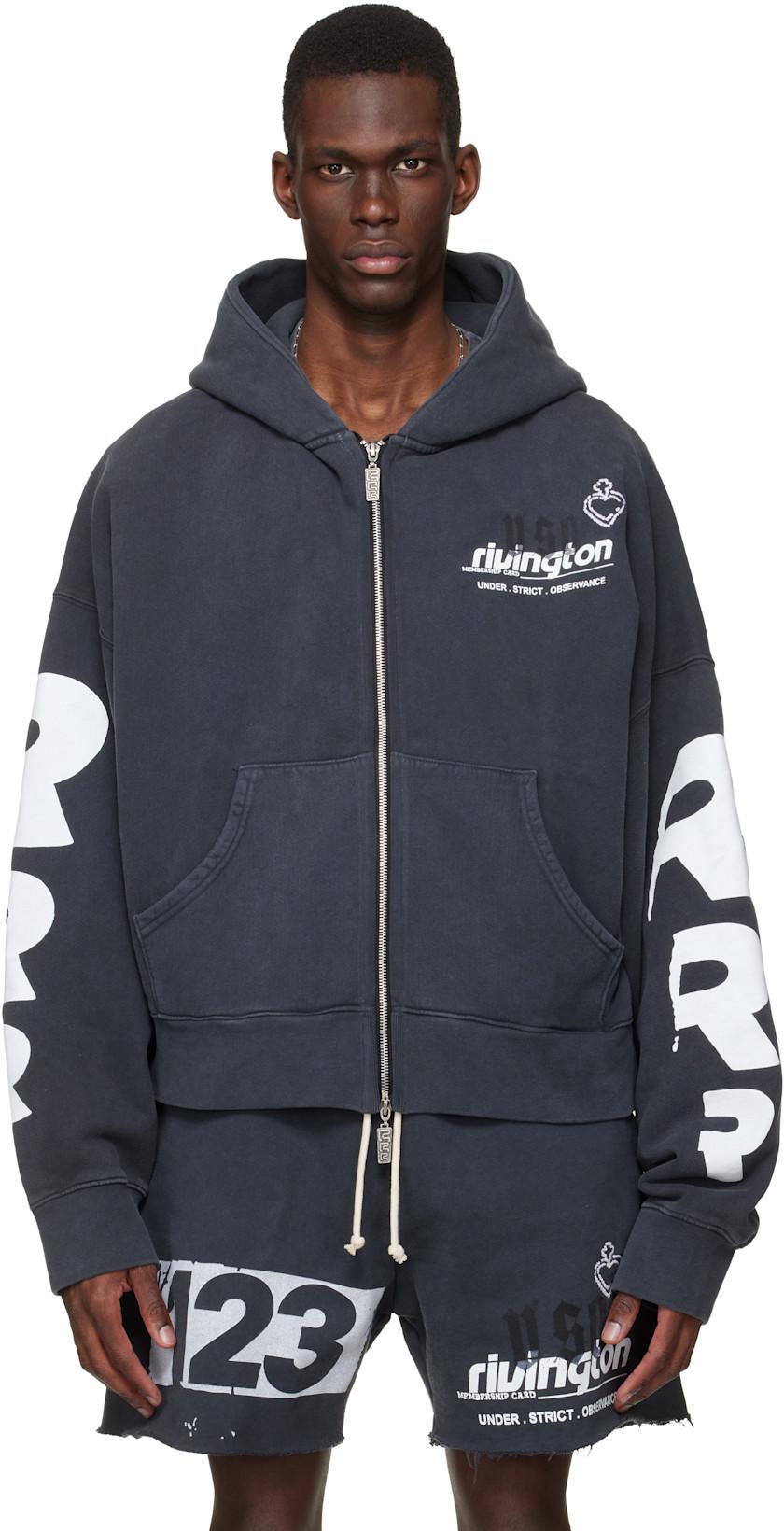 Black Membership USO Zip Hoodie by RIVINGTON ROI REBIS