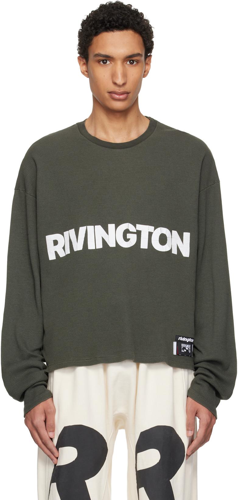 Khaki 'Anti Death' Thermal T-shirt by RIVINGTON ROI REBIS