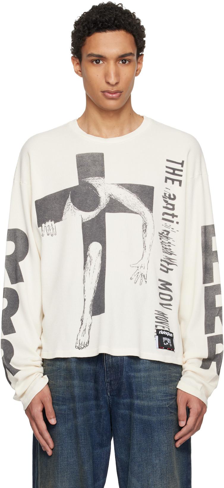 Off-White Pop Out Thermal T-shirt by RIVINGTON ROI REBIS