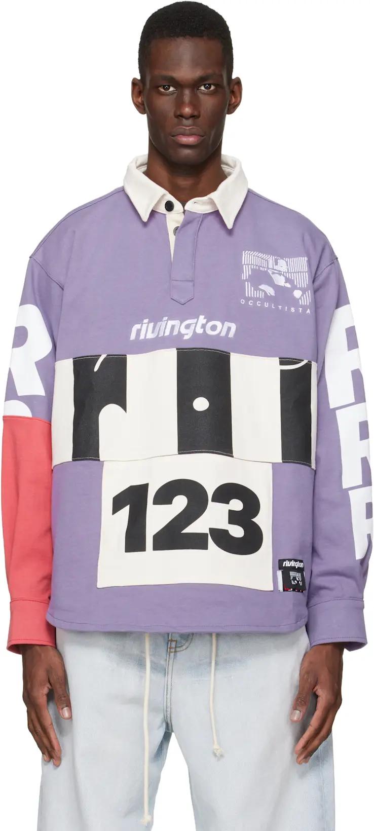 Purple Apocrypha Rugby Polo by RIVINGTON ROI REBIS