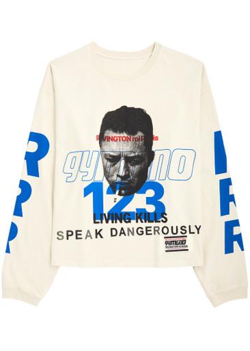 Speak Dangerously printed cotton top by RIVINGTON ROI REBIS