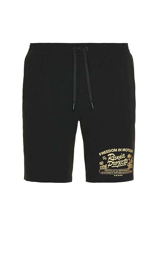 Rivvia Projects Daily Ride Five Star Swim Short in Black by RIVVIA PROJECTS