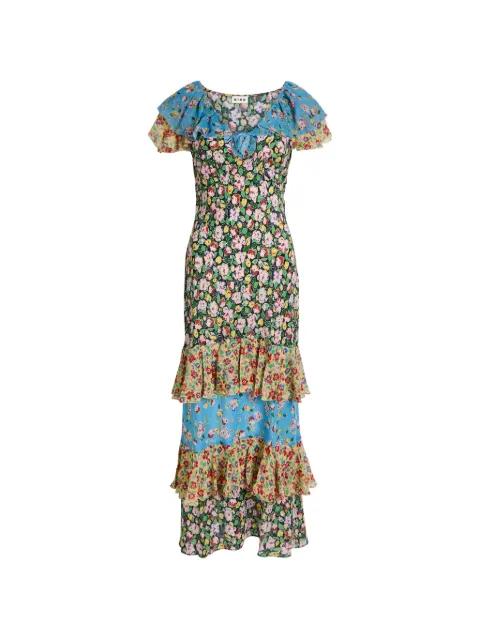 Benoite ruffled floral-print midi dress by RIXO