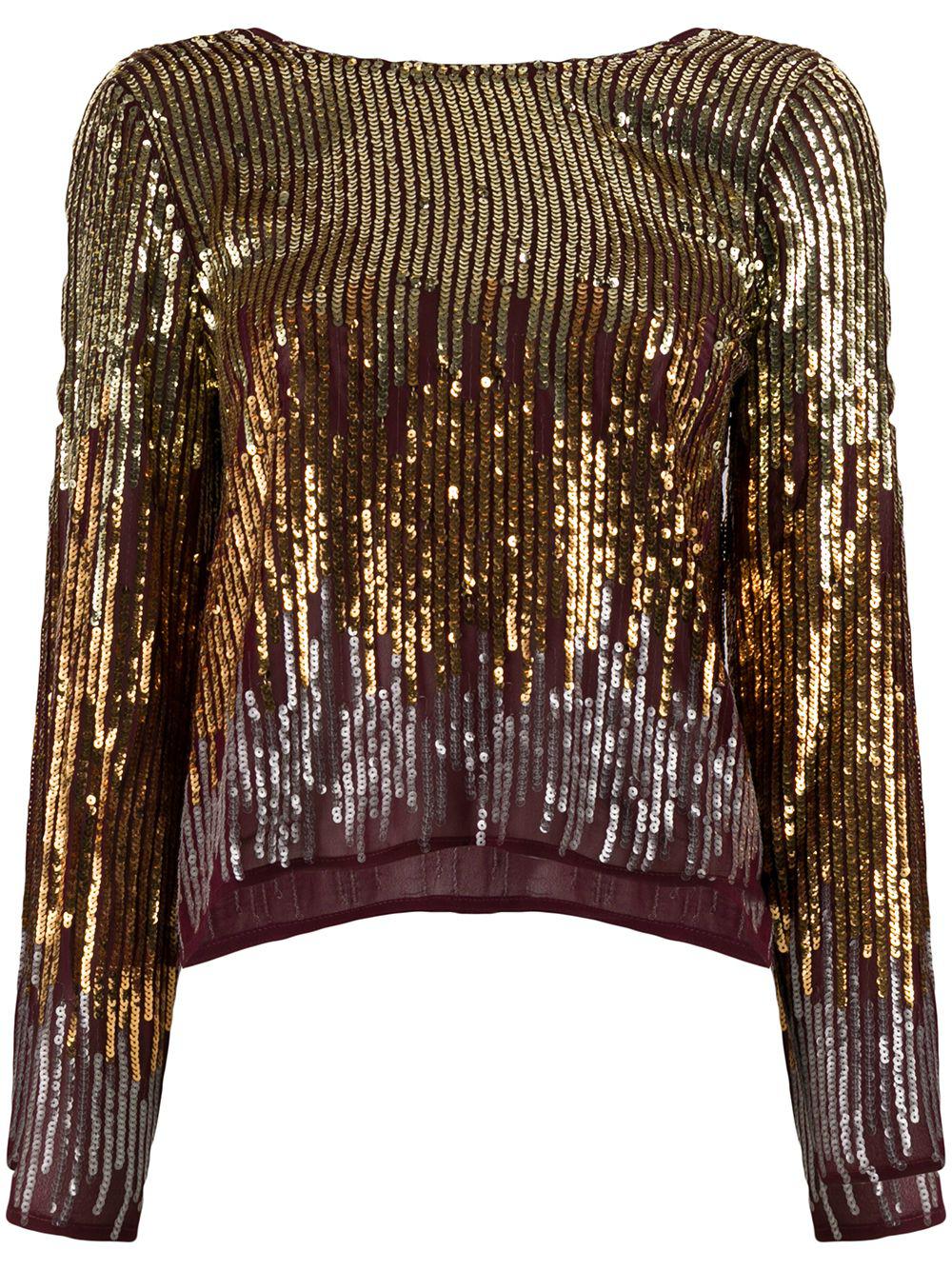 Bettina ombré sequinned blouse by RIXO