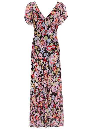 Bexley metallic floral chiffon maxi dress by RIXO