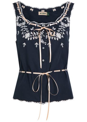 Cassara embroidered cotton top by RIXO