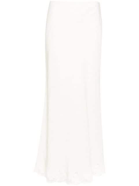 Crystal lace-trim midi skirt by RIXO