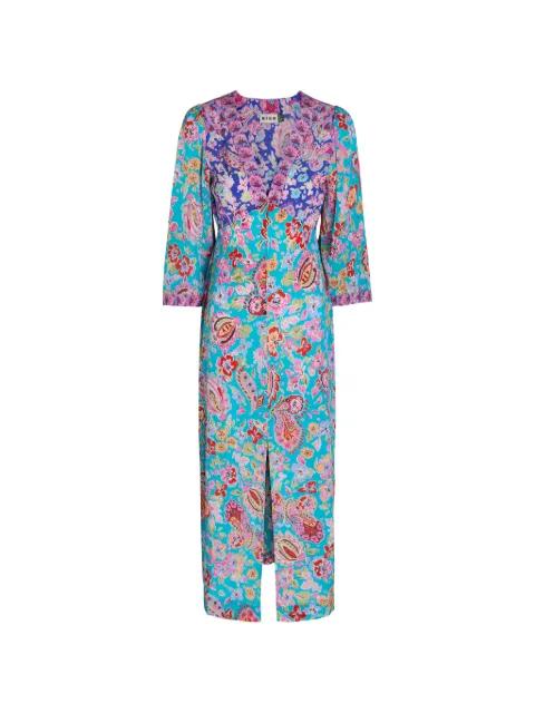 Dahlia floral-print silk midi dress by RIXO
