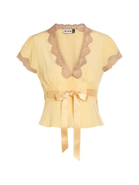Daniela lace-trim bow-detail blouse by RIXO