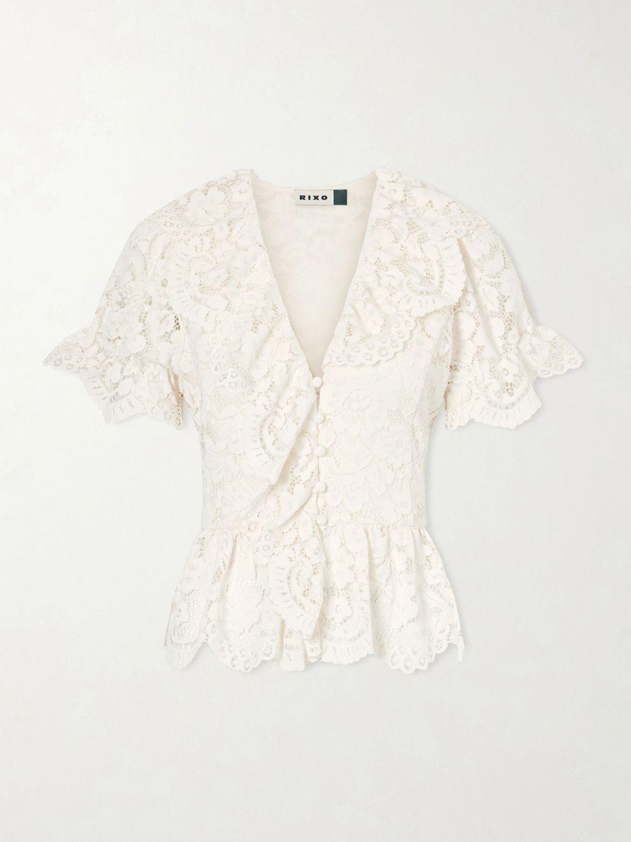 Dollie ruffled lace blouse by RIXO