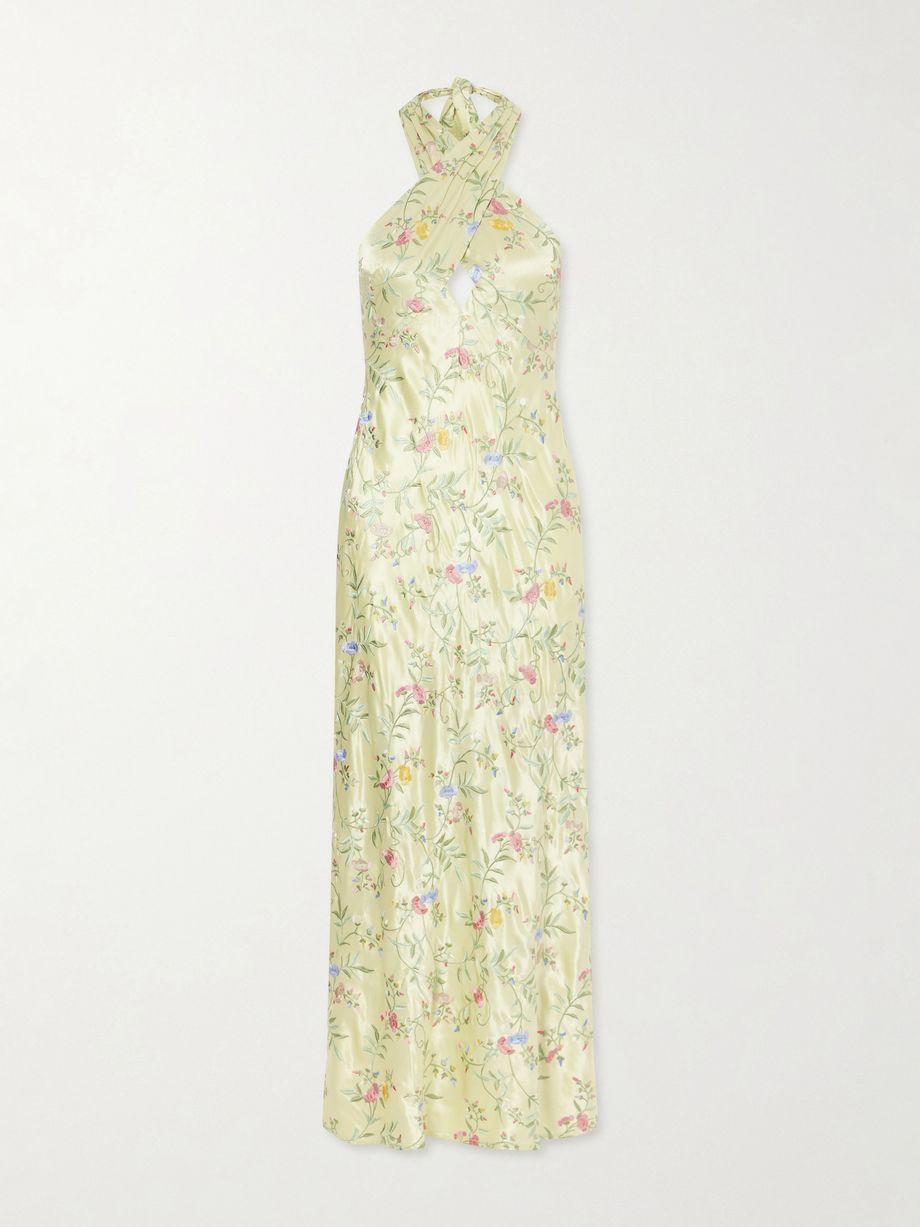 Dune floral-embroidered satin maxi dress by RIXO