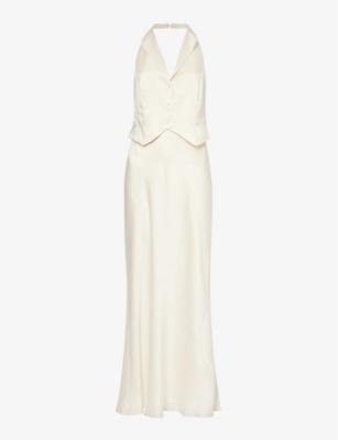 Estella waistcoat silk maxi dress by RIXO