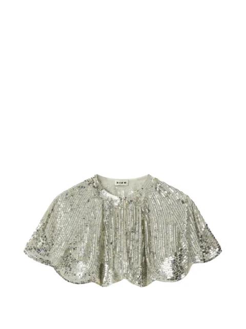 Evienne sequin-embellished cropped cape by RIXO