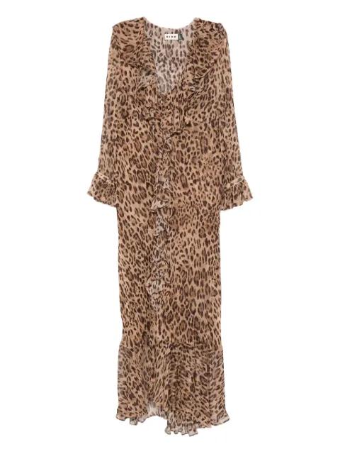 Grayce ruffled leopard midi dress by RIXO