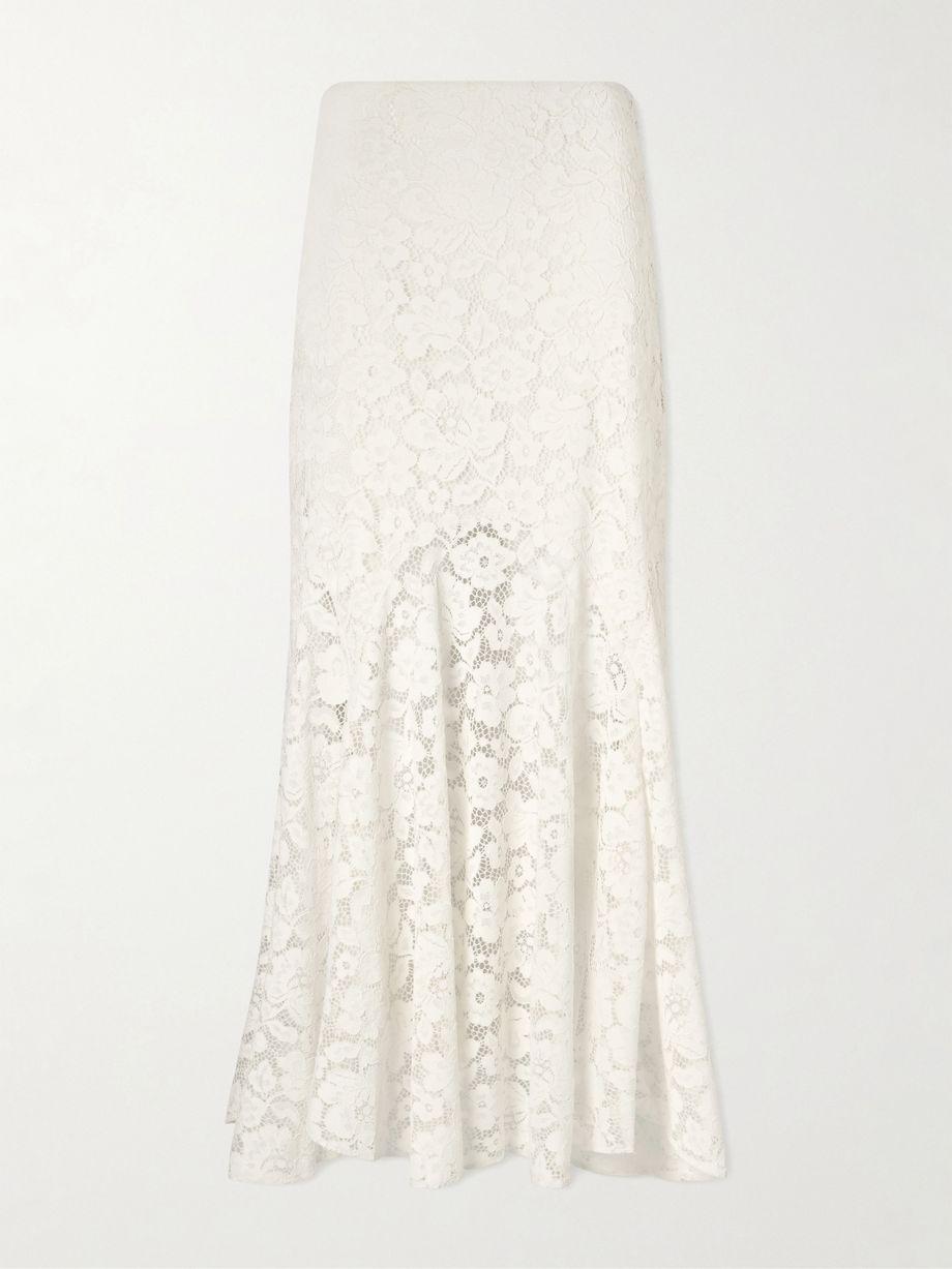 Jade pleated lace midi skirt by RIXO